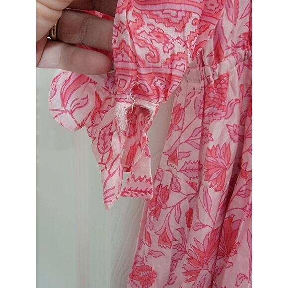 Bella Tu Off-The-Shoulder Mini Dress Pink Floral Bohemian Size XL Modified - Picture 16 of 16